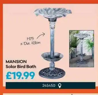 Robert Dyas Mansion Solar Bird Bath offer