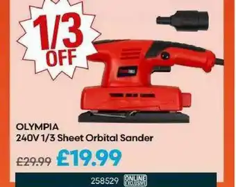 Robert Dyas Olympia 240V 1-3 Sheet Orbital Sander offer