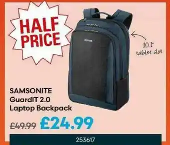 Robert Dyas Samsonite GuardIT 2.0 Laptop Backpack offer