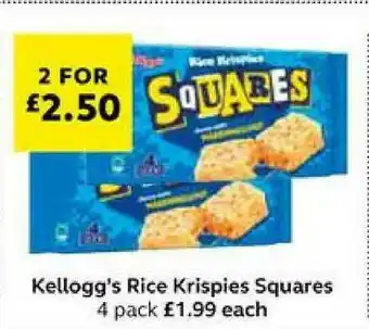 SuperValu Kellogg's Rice Krispies Squares 4 Pack offer