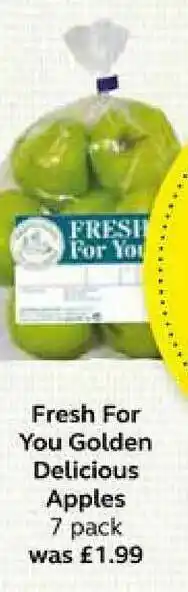 SuperValu Fresh For You Golden Delicious Apples 7 Pack offer