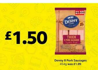 Denny 8 Pork Sausages 454g