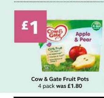 SuperValu Cow & Gate Fruit Pots 4 Pack offer