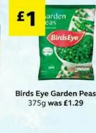 SuperValu Birds Eye Garden Peas 375g offer