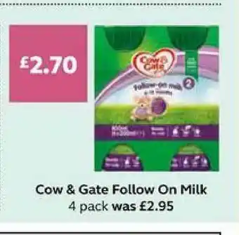 SuperValu Cow & Gate Follow On Milk 4 Pack offer