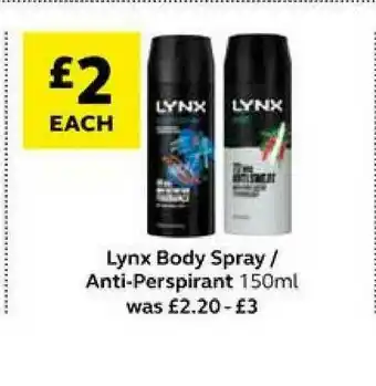 SuperValu Lynx Body Spray - Anti-Perspirant 150ml offer