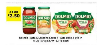 SuperValu Dolmio Pasta & Lasagne Sauce - Pasta Bake & Stir In 150g - 500g offer