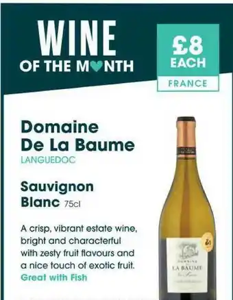 Centra Domaine De La Baume Languedoc Sauvignon Blanc offer