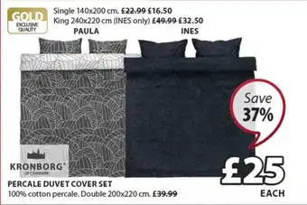 JYSK Percale Duvet Cover Set 200x220 Cm Save 37% offer