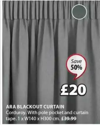 JYSK Ara Blackout Curtain 1 X W140 X H300 Cm Save 50% offer