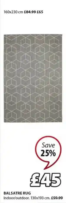 JYSK Balsatre Rug 130x193 Cm Save 25% offer