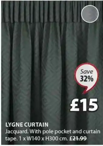 JYSK Lygne Curtain 1 X W140 X H300 Cm Save 32% offer