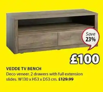 JYSK Vedde TV Bench W130 X H53 X D53 Cm Save 23% offer