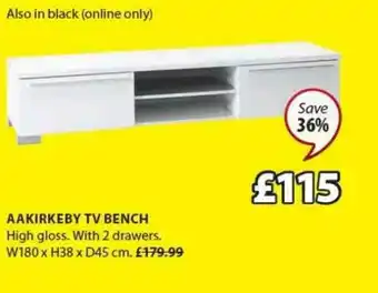 JYSK Aakirkeby TV Bench W180 X H38 X D45 Cm Save 36% offer