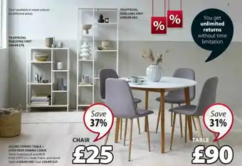 Jegind Dining Table + Jonstrup Dining Chair, Trappedal Shelving Unit Or Trappedal Shelving Unit Save 31% - 37%