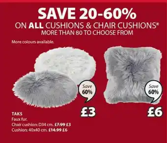 JYSK Taks Chair Cushion D34 Cm Or Cushion 40x40 Cm Save 60% offer