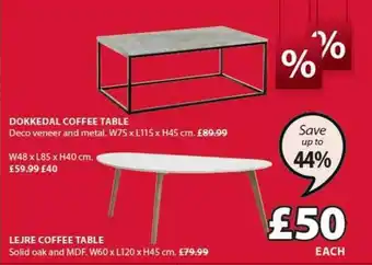 JYSK Dokkedal Coffee Table W75 X L115 X H45 Cm Or Lejre Coffee Table W60 X L120 X H45 Cm Save Up To 44% offer