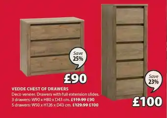 JYSK Vedde Chest Of Drawers Save 23% - 25% offer