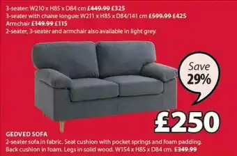 JYSK Gedved Sofa W154 X H85 X D84 Cm Save 29% offer