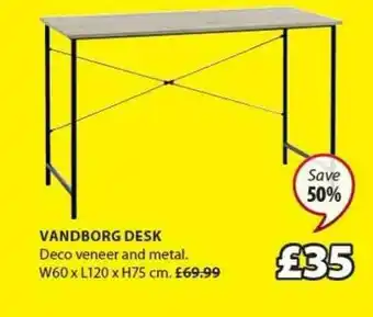 JYSK Vandborg Desk W60 X L120 X H75 Cm Save 50% offer
