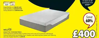 JYSK Wellpur Gold F130 - Foam Mattress 135x190 Cm Save 60% offer