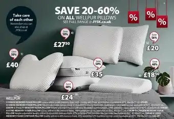 JYSK Wellpur Eiken Memory Foam Pillow 46x55x11 Cm, Vikna Memory Foam Pillow 42x65x15 Cm, Figgjo Memory Foam Pillow 42x65x15 Cm, Et offer
