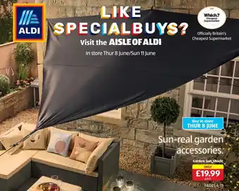 Aldi Sun-real garden accessories. Garden Sun Shade offer