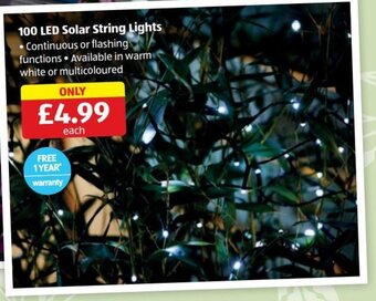 Aldi 100 LED Solar String Lights offer