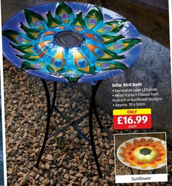 Aldi Solar Bird Bath offer