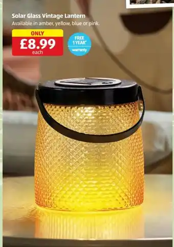 Aldi Solar Glass Vintage Lantern offer