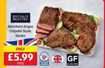 Aldi Aberdeen Angus Chipotle Sizzle Steaks 500g offer