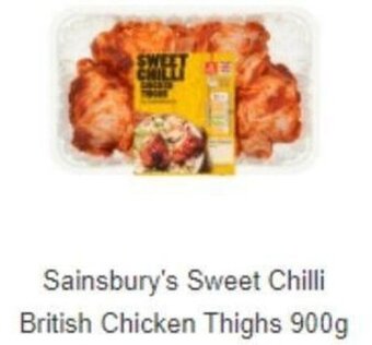 Sainsbury's Sainsbury's Sweet Chilli British Chicken Thighs 900g offer