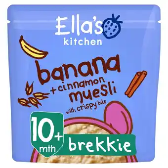 Morrisons Ella's kitchen banana and cinnamon dry museli baby breakfast 10+ months offer