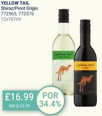 Bestway YELLOW TAIL Shiraz/Pinot Grigio 12x187ml offer