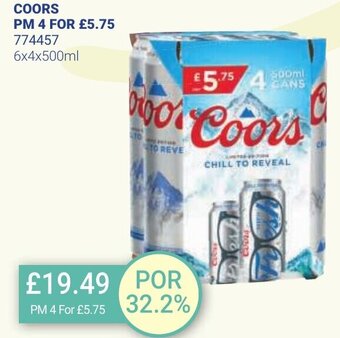 Bestway COORS 6x4x500ml offer