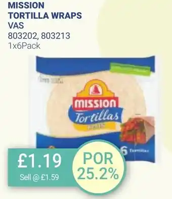 Bestway MISSION TORTILLA WRAPS VAS 1x6 Pack offer