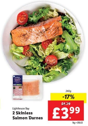 Lidl Lighthouse Bay 2 Skinless Salmon Darnes offer