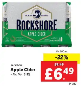 Lidl Rockshore Apple Cider Alc. Vol. 3.8% 8x500ml offer