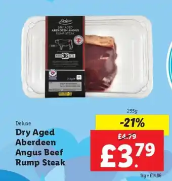 Lidl Deluxe Dry Aged Aberdeen Angus Beef Rump Steak offer