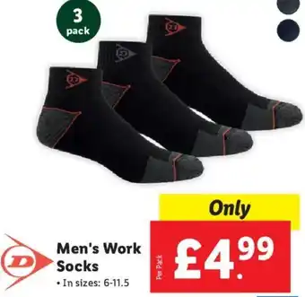 Lidl Dunlop Men's Work Socks offer