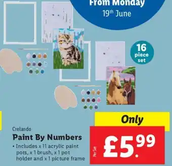 Lidl Crelando Paint By Numbers offer