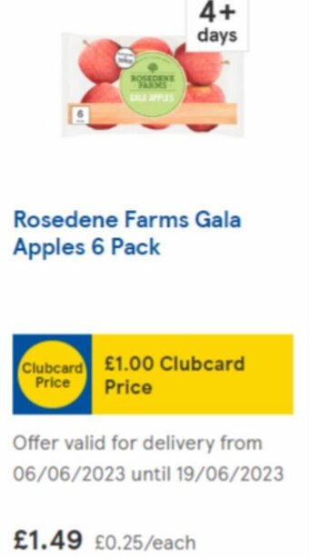 Tesco Rosedene Farms Gala Apples 6 Pack offer
