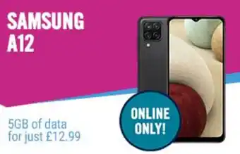 Carphone Warehouse Samsung A12 5GB of Data offer