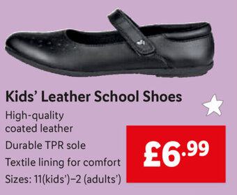 Lidl Kids' Leather School Shoes offer