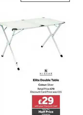 GO Outdoors Hi Gear Elite Double Table offer