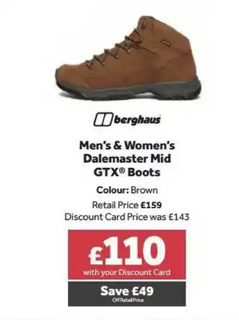 GO Outdoors Berghaus Men's & Women's Dalemaster Mid Gtx Boots offer