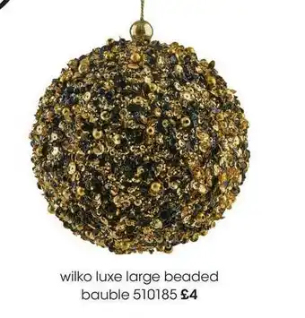 Wilko Luxe Large Beaded Bauble