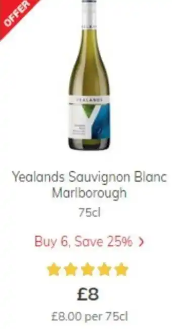 Morrisons Yealands Sauvignon Blanc Marlborough 75cl offer