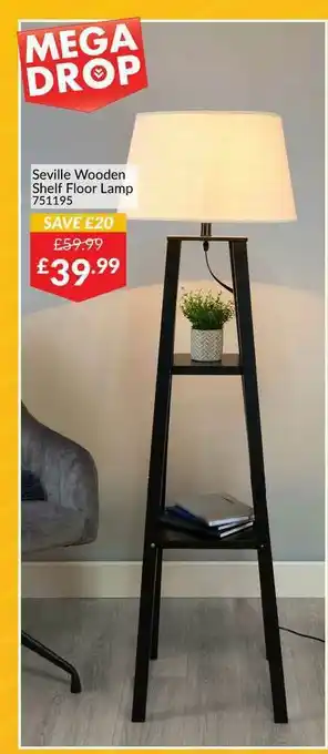 Seville Wooden Shelf Floor Lamp