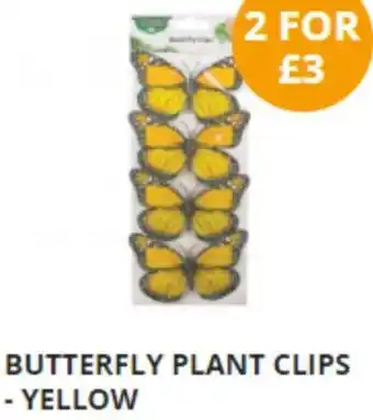 Poundstretcher BUTTERFLY PLANT CLIPS - YELLOW offer